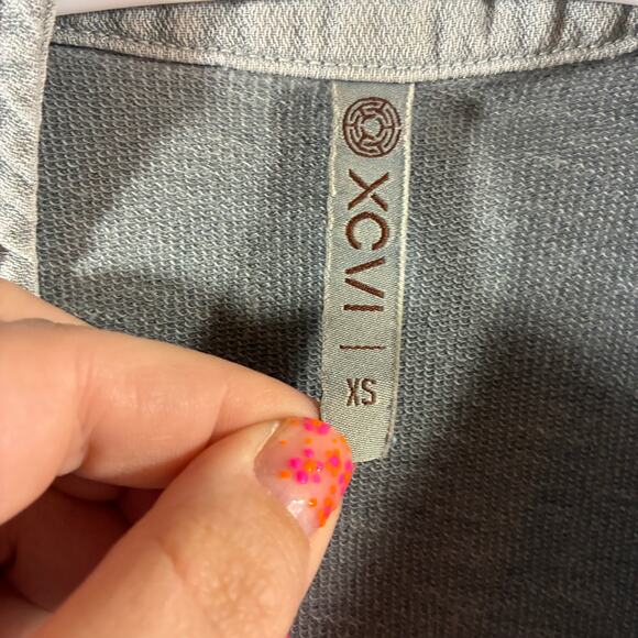 XCVI women jacket xs gray asymmetric open front lagenlook boho moto biker grunge - Picture 2 of 8